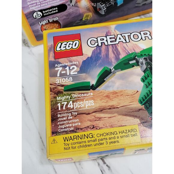 Lot 2 New Lego Creator 31058 Mighty Dinosaur 31062 Robo Explorer 3 in 1 - Picture 2 of 7